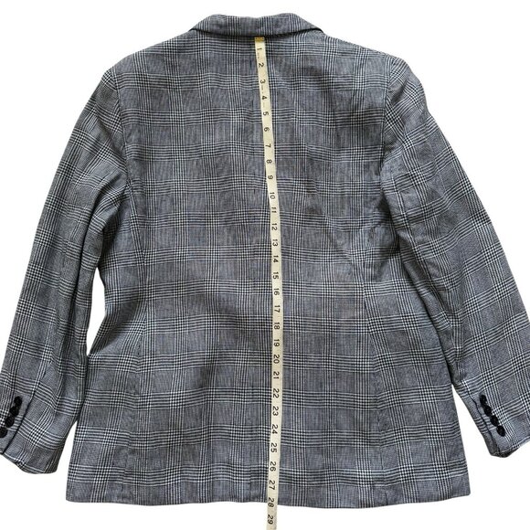VTG Lauren Ralph Lauren Blazer Linen Plaid Academia Houndstooth Double Breasted - Picture 16 of 16